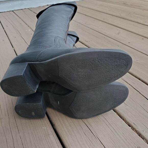 Matisse Sagebrush Black Leather Over The Knee OTK Tall Riding Equestrian Boots 8 - Picture 5 of 8